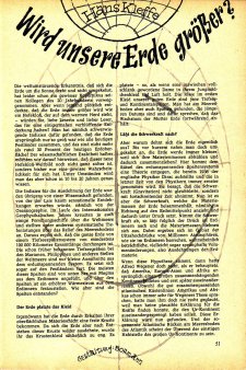 Das Magazin 64-02-51 Hans Kleffe, Wird unsere Erde größer