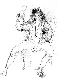 Heinz Bormann ( 1926-1974), Federzeichnung, Prost