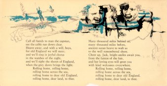 Heinz Bormann (1926 – 1974), Illustration Shanties, Tischkalender, Schiffsmaklerei Rostock, 1969-5