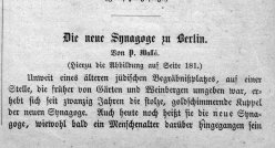 Berlin, Neue Synagoge 1864, Kommentar 1
