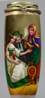 Die Wahrsagerin, Porzellanmalerei, Pfeifenkopf, D2045