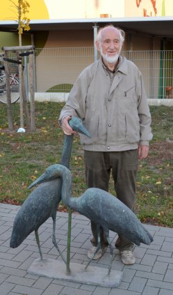 Fischreiher, Besuch des Künstlers am 02.11.2018