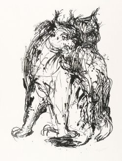 Ernst Seifert (1922-1976), Lithographie „Luchse“ 1975