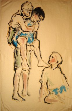 Heinz Bormann ( 1926-1974), Aquarell, Kinderspiel, um 1948