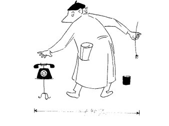 Heinz Bormann ( 1926-1974), Federzeichnung, Der beschäftigte Grafiker, für nicht identifizierten Auftrag