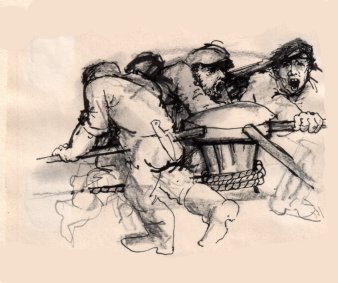 Heinz Bormann ( 1926-1974), Illustration aus Druckfahne zu Strobach, Shanties, Hinstorff Verlag Rostock, 1966