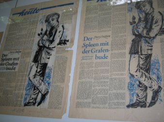 Heinz Bormann ( 1926-1974), Originalillustration, Volksstimme, 1964 - J.Brezan, Der Spleen mit der Grafenbude