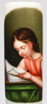 Lesendes Kind, Porzellanmalerei, Pfeifenkopf, D2136