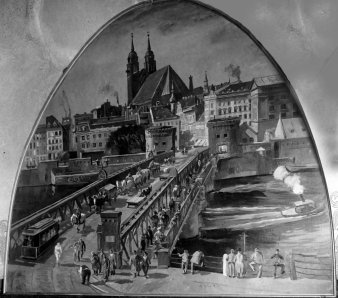 Wilhelm Giese (1883-1945), Wandgemälde im Ratskeller-Blick von der Zitadelle auf die Strombrücke, 1911 (418)