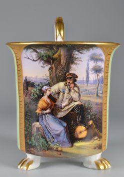 Der Willkommensgruß, Porzellanmalerei, Freundschaftstasse, D2144