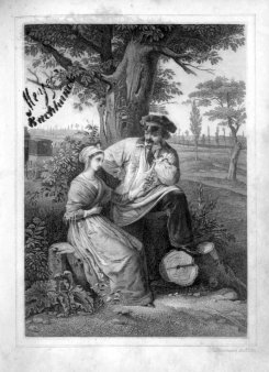 Baumann, Der Willkommensgruß 1) Stahlstich, A0159