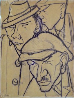 Ernst Seifert (1922-1976), Bleistiftzeichnung, „Auf der Straße“, 1949, D0384