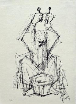 Ernst Seifert (1922-1976), Federzeichnung, „Mutter Courage“, 1966, D0376