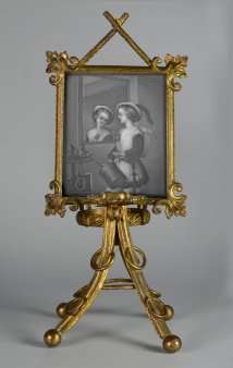 Lithophanie - Lichtschirm, Messing vergoldet, 24,5 cm, D2153