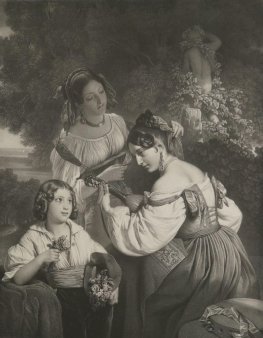 Alphonse-Léon Noël (1807-1884), Lithographie, Römische Genreszene, nach F.X. Winterhalter, A0174