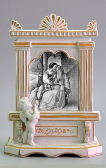 Lithophanie – Lichtschirm mit Engel, Bisquitporzellan, D2189