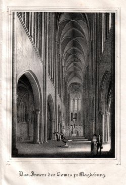 Magdeburg, „Das Innere des Domes zu Magdeburg“, Lithographie 1838, D1822