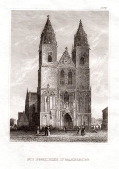 Magdeburg, „Die Domkirche in Magdeburg“, Stahlstich 1847, D1529