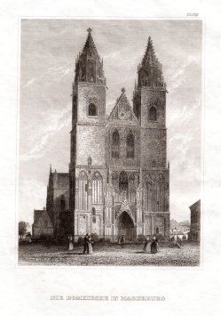 Magdeburg, „Die Domkirche in Magdeburg“, Stahlstich 1847, D1529