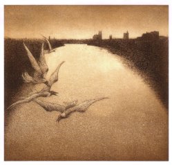 Rudolf Pötzsch (*1950), Radierung 1990, „Aussicht“, D2186