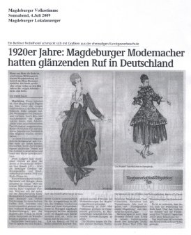 04.07.2009 1920er Jahre: Magdeburger Modemacher hatten glänzenden Ruf in Deutschland