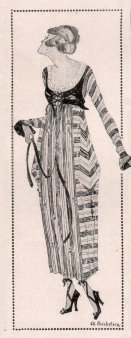 Kunstgewerbeschule Magdeburg, um 1920, Mode-Klasse Prof. Bosselt, Gesellschaftskleid von Ch. Reichstein