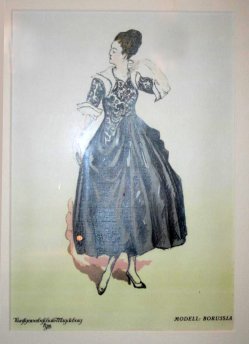 Kunstgewerbeschule Magdeburg, um 1920, Mode-Klasse Prof. Bosselt, Kleid Modell „Borussia“