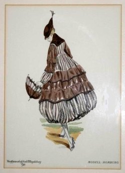 Kunstgewerbeschule Magdeburg, um 1920, Mode-Klasse Prof. Bosselt, Kleid Modell „Homburg“