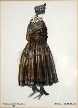 Kunstgewerbeschule Magdeburg, um 1920, Mode-Klasse Prof. Bosselt, Kleid Modell „Skarabäus“
