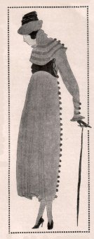 Kunstgewerbeschule Magdeburg, um 1920, Mode-Klasse Prof. Bosselt, Winterkleid von Metzger