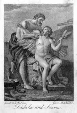 Anton Karcher  (1760-1842), Dädalus und Icarus, Kupferstich nach J.M.Vien, A0191