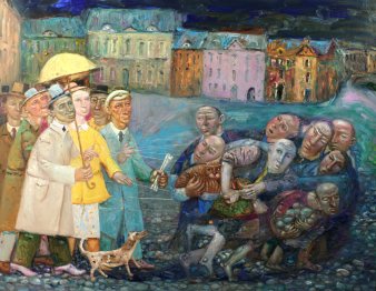 Evgeny Titov (geb.1963), Gesellschaft und Schatten, Gemälde 2019.jpg