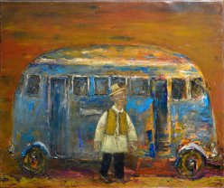 Evgeny Titov (geb.1963), Letzter Bus, Gemälde 2018