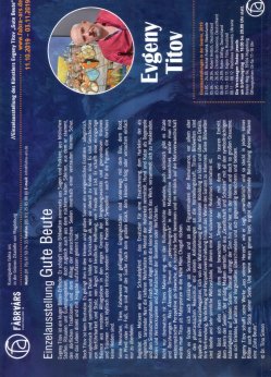 Flyer, Ausstellung Evgeny Titov 2019, Magdeburg Grüne Zitadelle 2