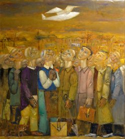 Evgeny Titov (geb.1963), Papierflieger, Gemälde 2018