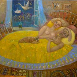 Evgeny Titov (geb.1963), Storch, Gemälde 2018