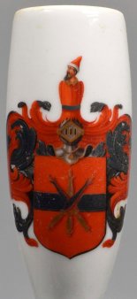 Freundschafts-Porzellanpfeife mit Wappen, Porzellanmalerei, Pfeifenkopf, D2195