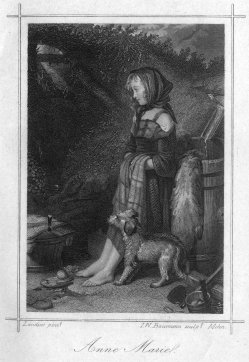 I.W.Baumann, Anna Marie, Stahlstich nach E.H.Landseer, A0193