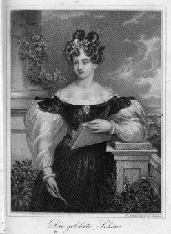 Ignaz Krepp (1801-1853), „Die gelehrte Schöne“, Kupferstich, A0186