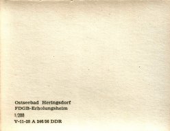 Ostseebad Heringsdorf, FDGB Erholungsheim 1956, Rückseite