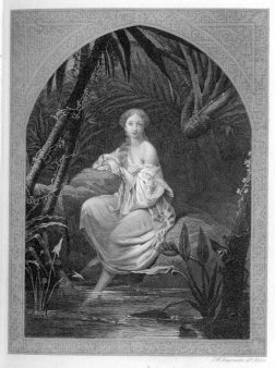 Motiv Meißen 217 – Virginie im Bade, Stahlstich von I.W. Baumann, nach Schopin, A0200