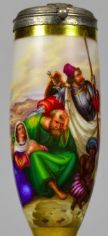 Hermann Anton Stilke (1803-1860), Die Pilger in der Wüste, Porzellanmalerei, Pfeifenkopf, D2276