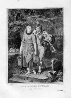 Constantin Müller, Der Liebes-Antrag, Stahlstich nach Becker von Worms, D2255
