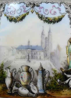 D0834d Alter Markt mit Porzellanabbildung 1895