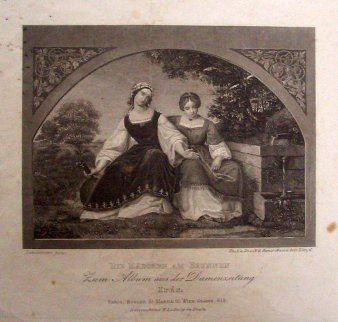 D1825 Grafik Mädchen am Brunnen