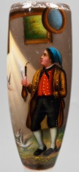 Der unerwartete Taubenbesuch, Porzellanmalerei, Pfeifenkopf, D2296-5