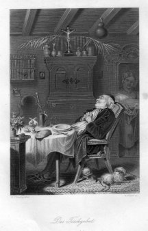 William French (1815-1898), Das Tischgebet, Stahlstich nach H.J. Stanley, D1473