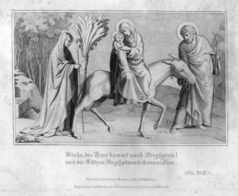 Franz Paul Massau (1818-1900), Siehe, der Herr kommt nach Ägypten!, Stahlstich nach L. Moaco, D2330-4