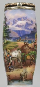 Idylle im Hochgebirge, Porzellanmalerei, Pfeifenkopf, D2307