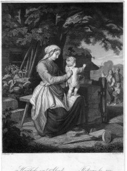 Johann Wilhelm Friedrich Witthöft (1816-1874), Heimkehr am Abend, Stahlstich nach Laufberger, D2333-1